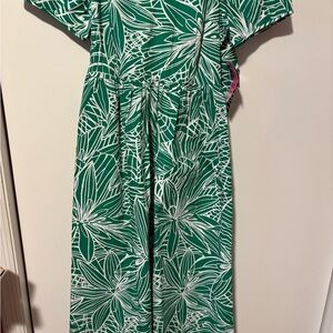 NWT Tabitha Brown Green and White Leaf Dress